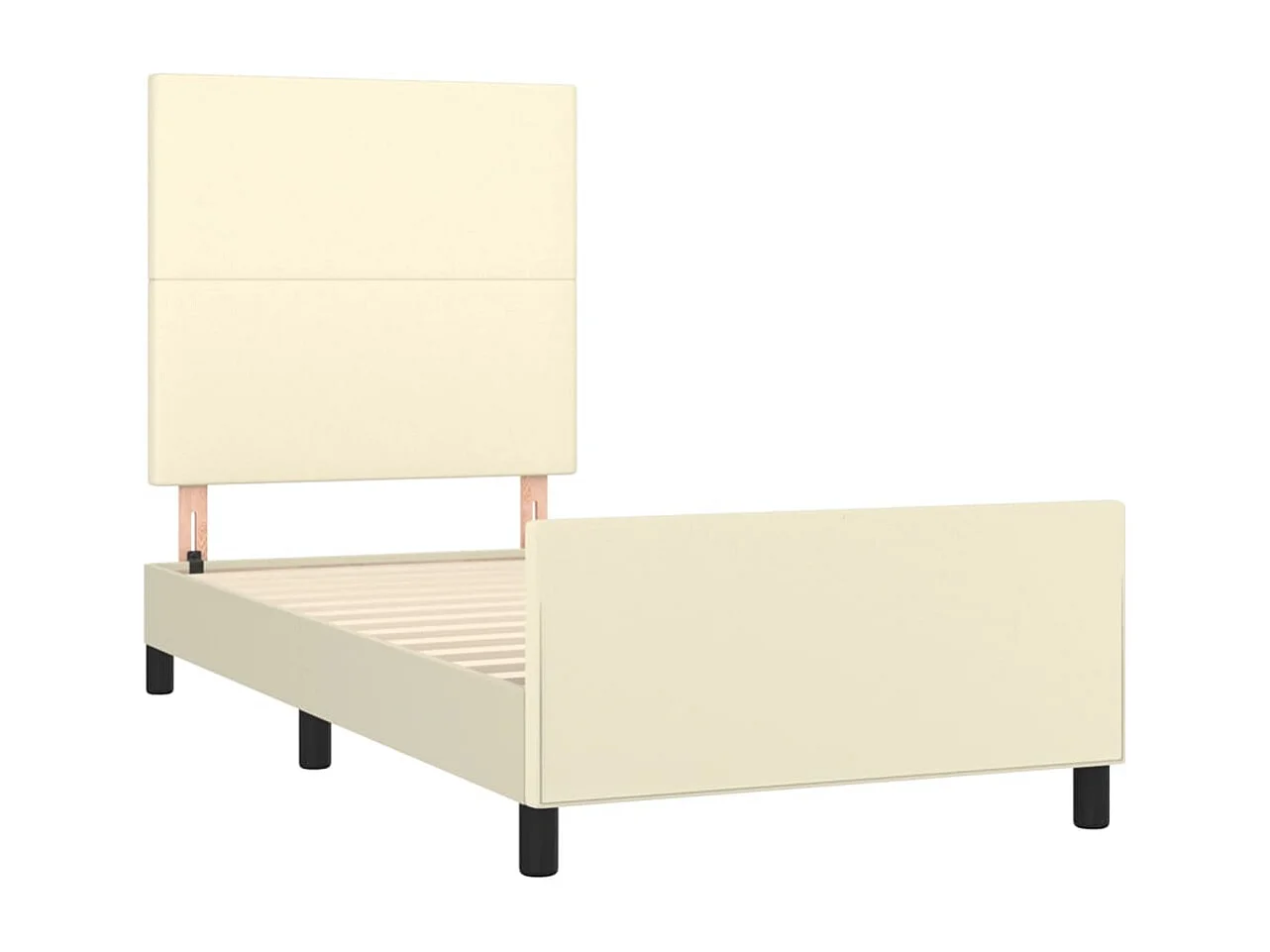 Lit simple | Lit adulte, enfant | Cadre de lit crème 90x190 cm similicuir
