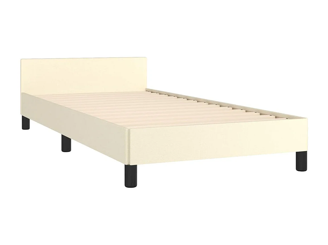 Lit simple | Lit adulte, enfant | Cadre de lit crème 90x190 cm similicuir