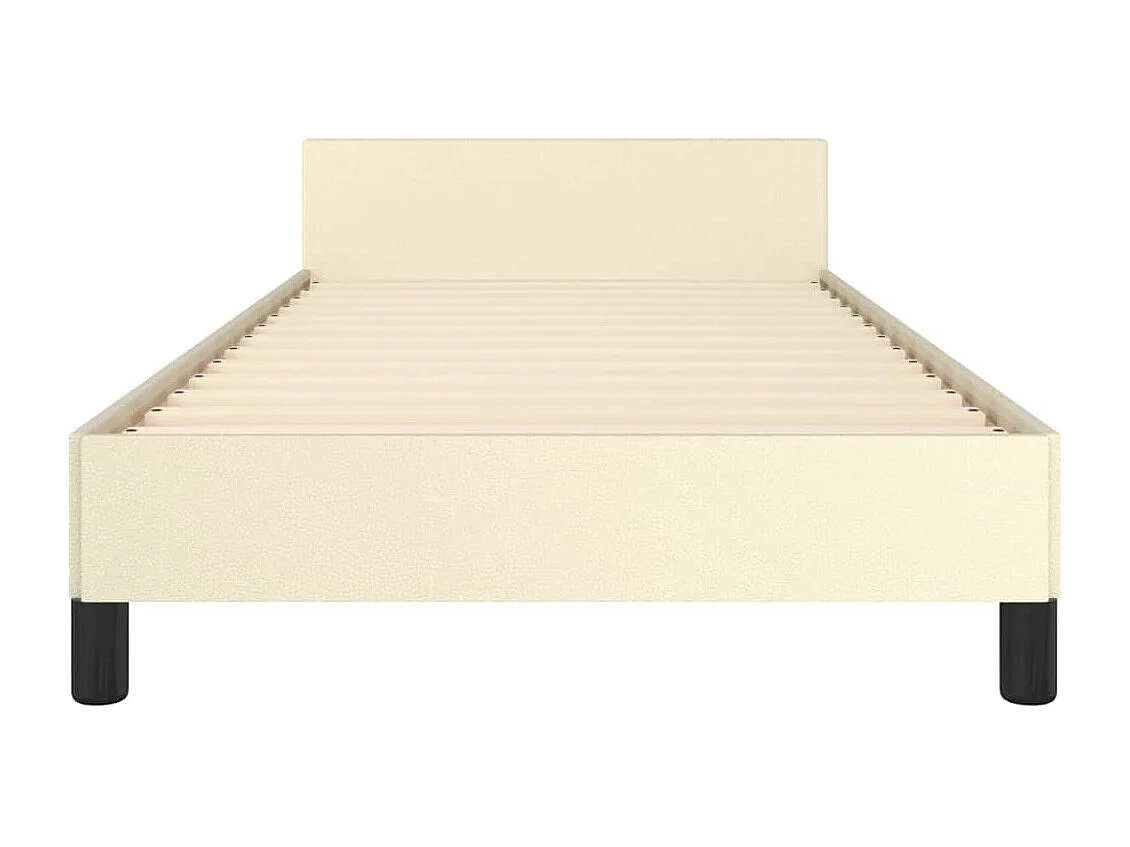 Lit simple | Lit adulte, enfant | Cadre de lit crème 90x190 cm similicuir