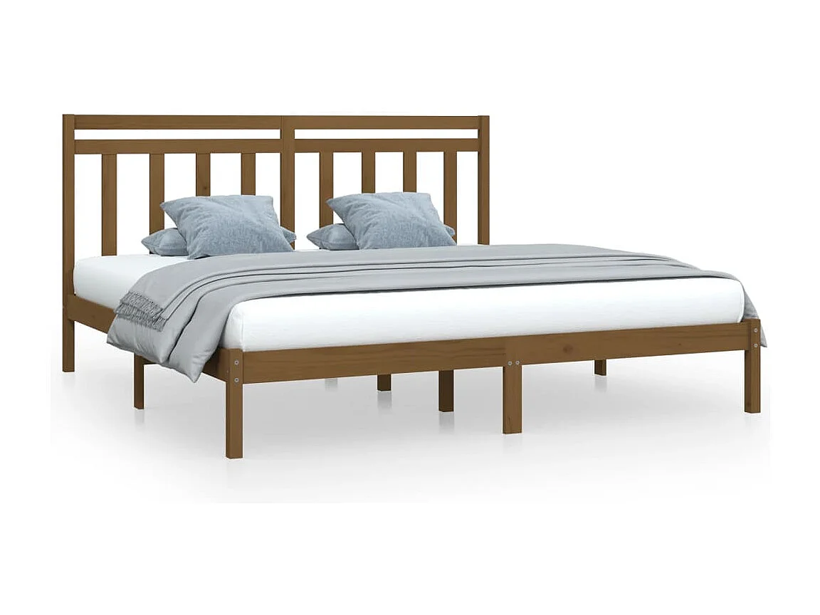 Bedframe | Tweepersoonsbed massief hout honingbruin 200x200 cm