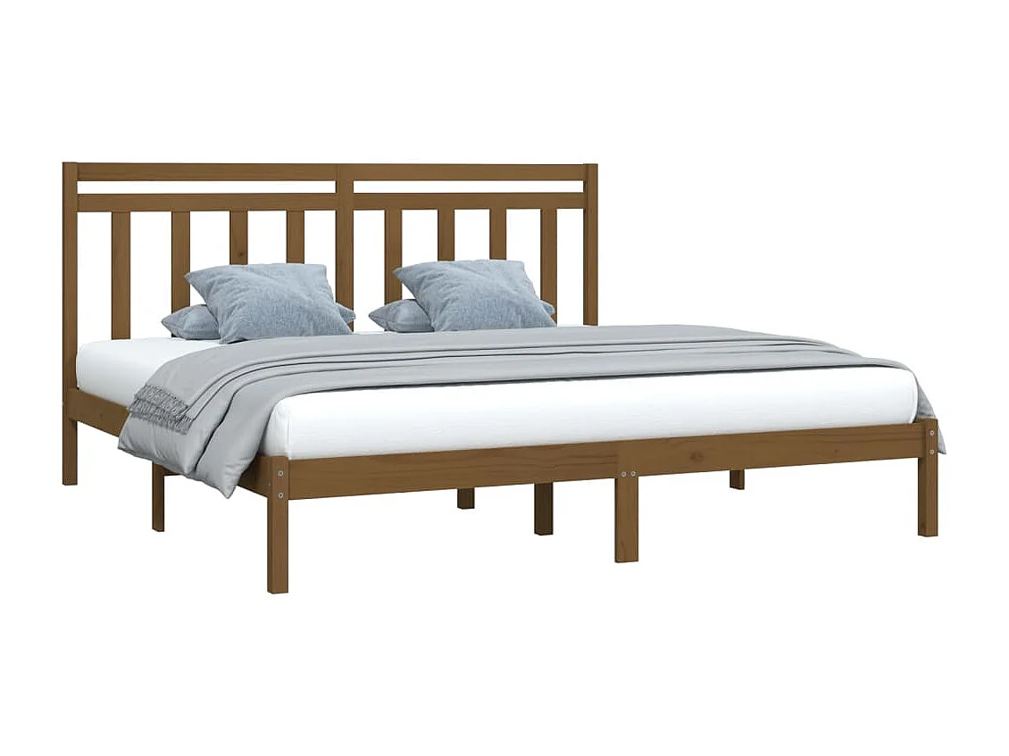Bedframe | Tweepersoonsbed massief hout honingbruin 200x200 cm