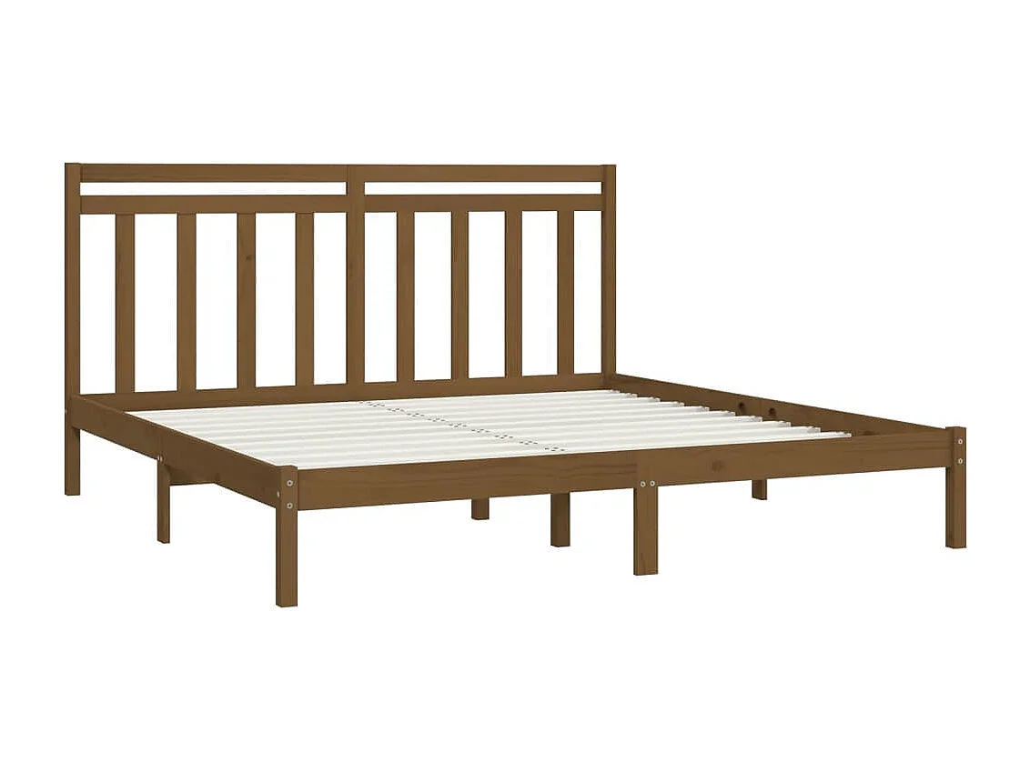 Bedframe | Tweepersoonsbed massief hout honingbruin 200x200 cm