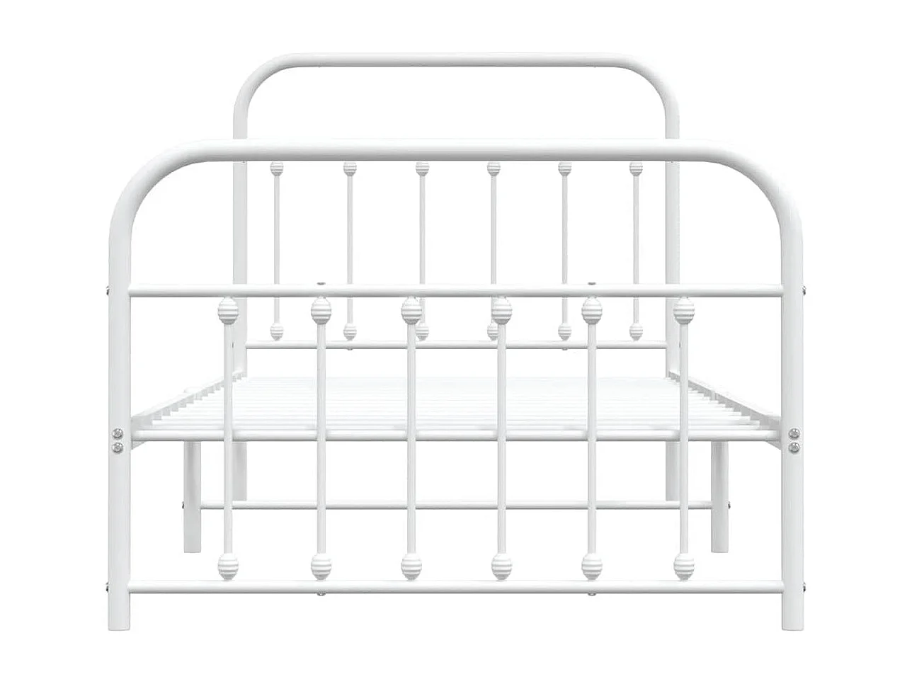 Lit simple | Lit adulte, enfant | Cadre de lit métal et pied de lit blanc 100x190 cm