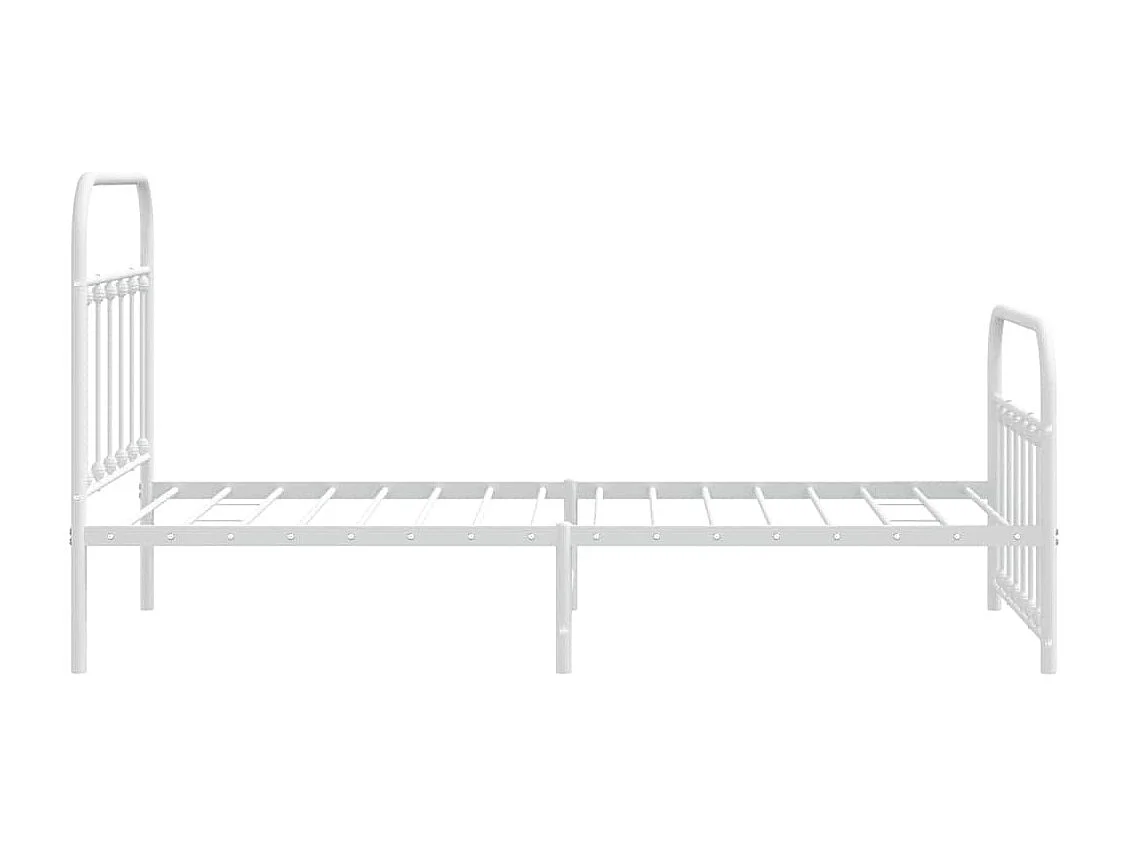 Lit simple | Lit adulte, enfant | Cadre de lit métal et pied de lit blanc 100x190 cm