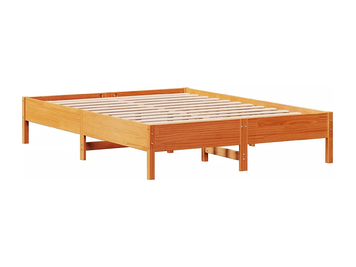 Lit double | Lit adulte | Cadre de lit cire marron 150x200cm bois pin massif