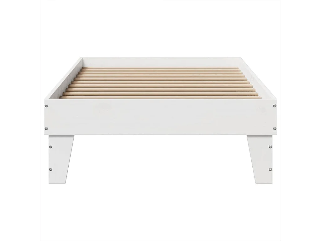 Lit simple | Lit adulte, enfant | Cadre de lit blanc 75x190 cm bois de pin massif