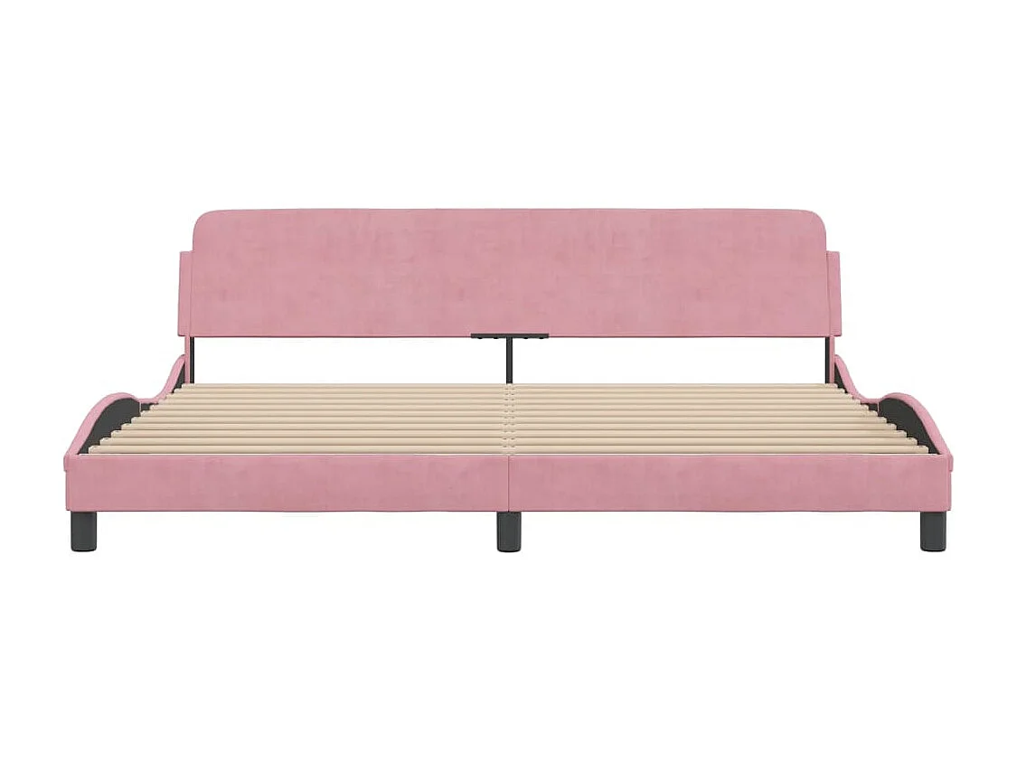 Lit double | Lit adulte | Cadre de lit rose 200x200 cm velours