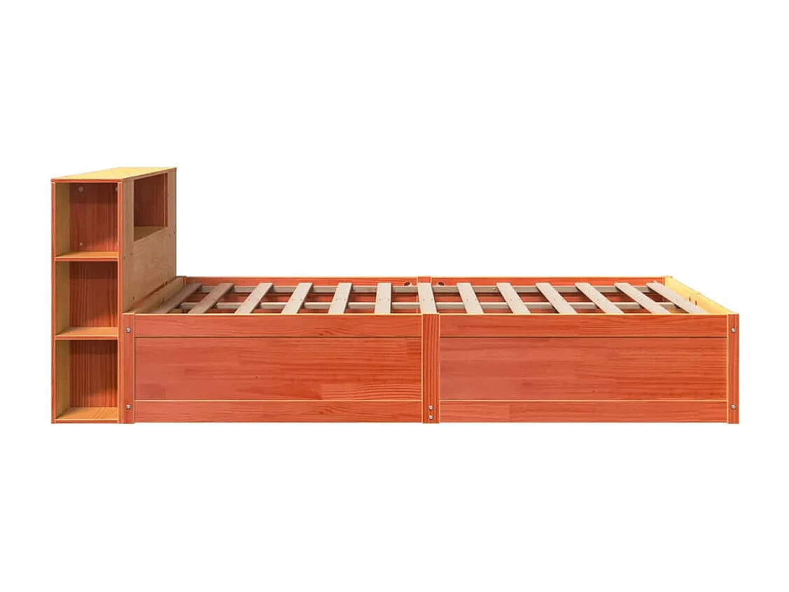 Letto matrimoniale | Giroletto | Struttura del letto senza Materasso Marrone Cera 140x190 cm in Legno di Pino
