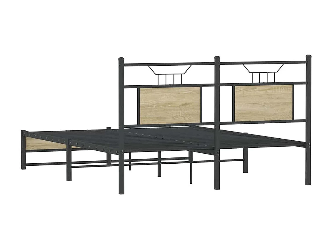 Letto per adulti | Letto matrimoniale | Giroletto senza Materasso Rovere Sonoma 150x200cm in Truciolato