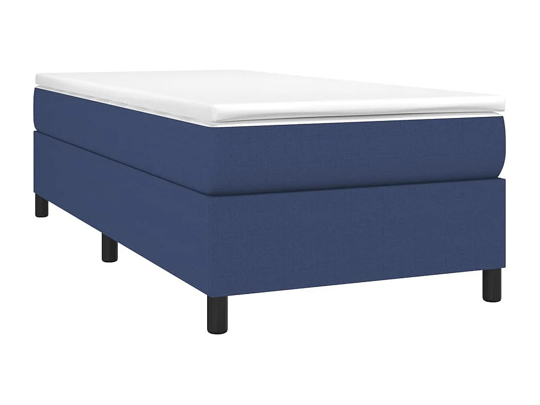 Lit simple | Lit adulte, enfant | Cadre de lit bleu 100x200 cm tissu