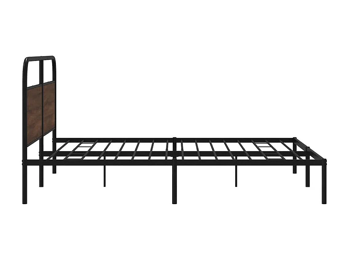 Letto per adulti | Letto matrimoniale | Giroletto senza Materaso in Metallo Rovere Marrone 180x200 cm