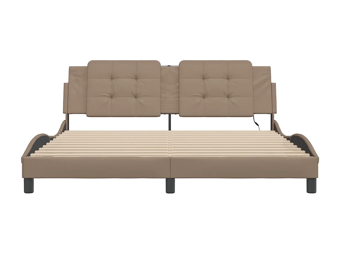 Lit double | Lit adulte | Cadre de lit avec LED cappuccino 180x200 cm