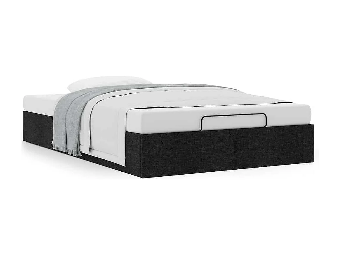 Lit simple | Lit adulte, enfant | Cadre de lit ottoman noir 120x190 cm tissu
