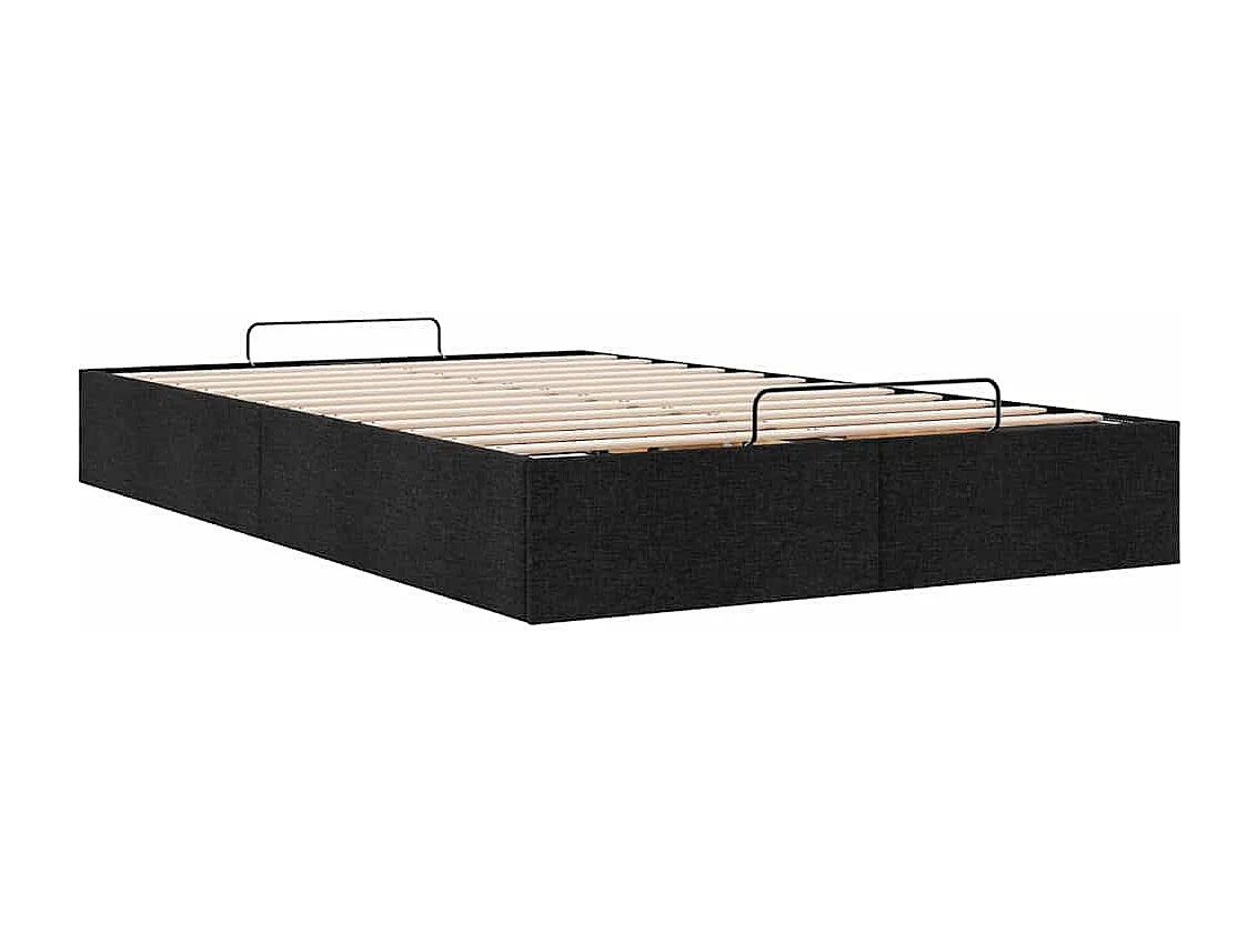 Lit simple | Lit adulte, enfant | Cadre de lit ottoman noir 120x190 cm tissu