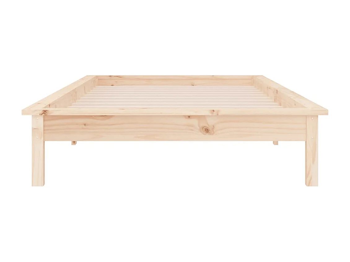 Lit simple | Lit adulte, enfant | Cadre de lit à LED 100x200 cm bois massif