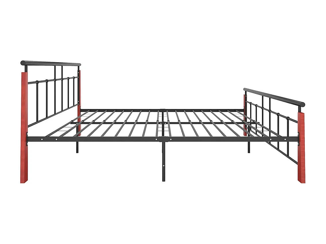 Lit double | Lit adulte | Cadre de lit métal bois de chêne massif 200x200 cm