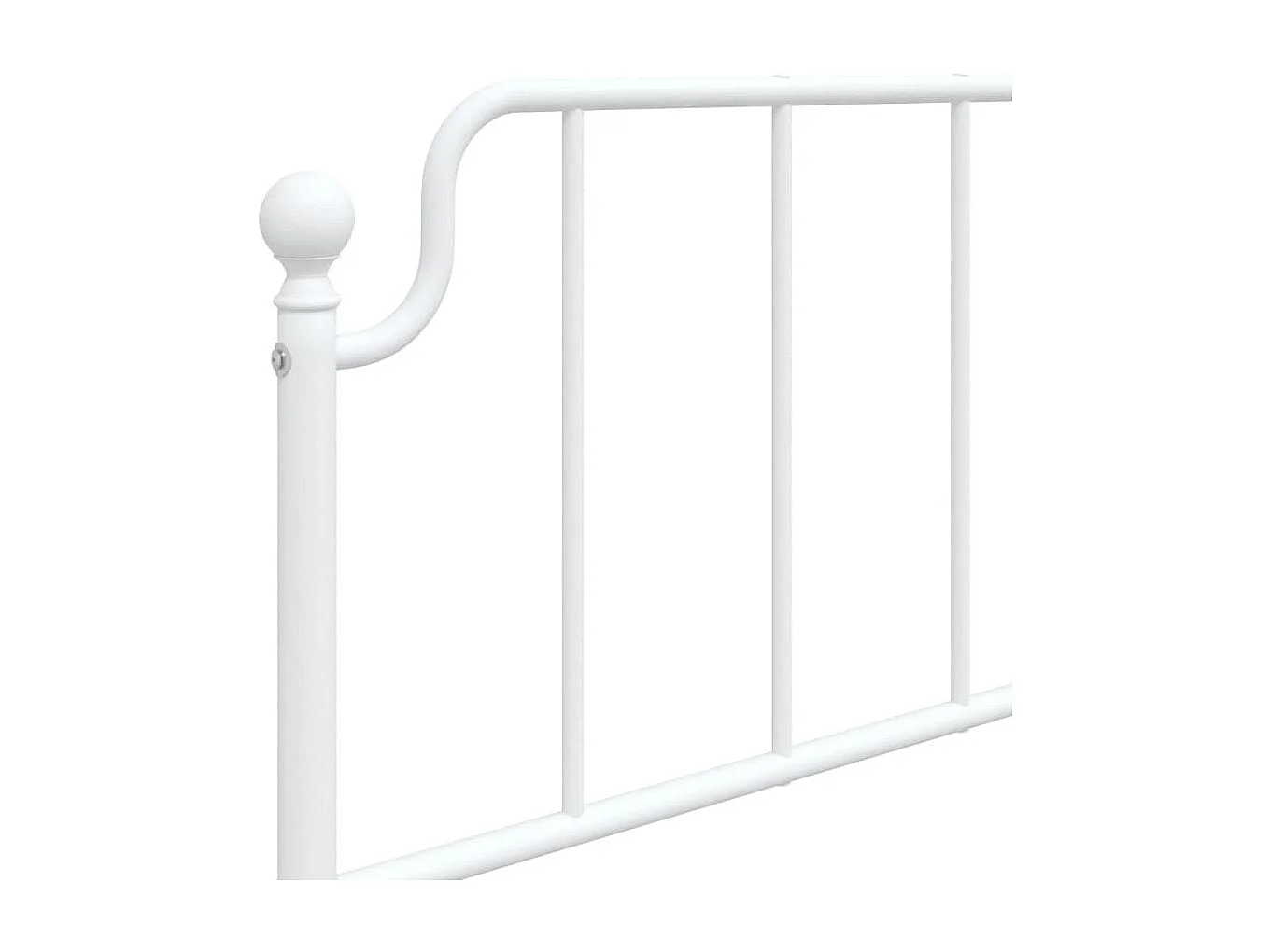 Lit simple | Lit adulte, enfant | Cadre de lit métal et tête de lit blanc 107x203 cm