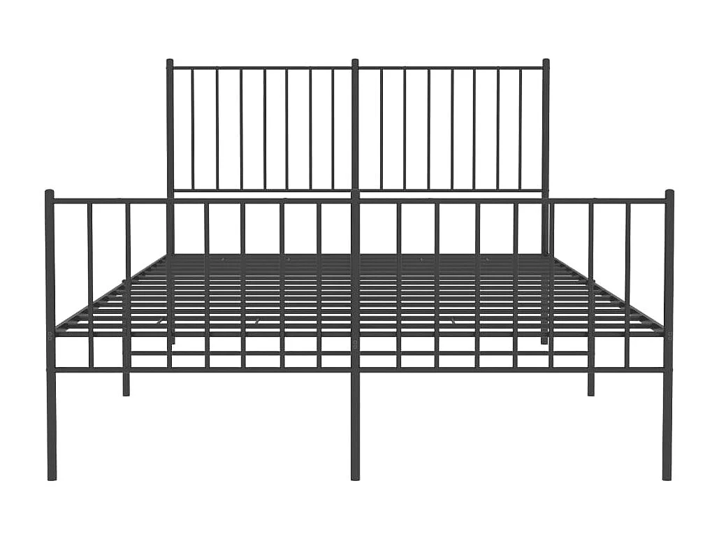 Lit simple | Lit adulte, enfant | Cadre de lit métal avec pied de lit noir 120x190cm