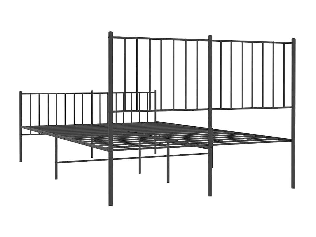 Lit simple | Lit adulte, enfant | Cadre de lit métal avec pied de lit noir 120x190cm