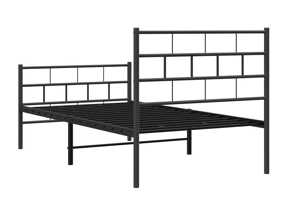 Lit simple | Lit adulte, enfant | Cadre de lit métal avec pied de lit noir 107x203cm