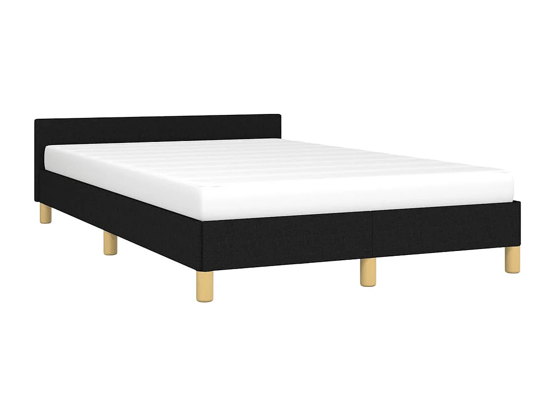 Lit simple | Lit adulte, enfant | Cadre de lit noir 120x190 cm tissu