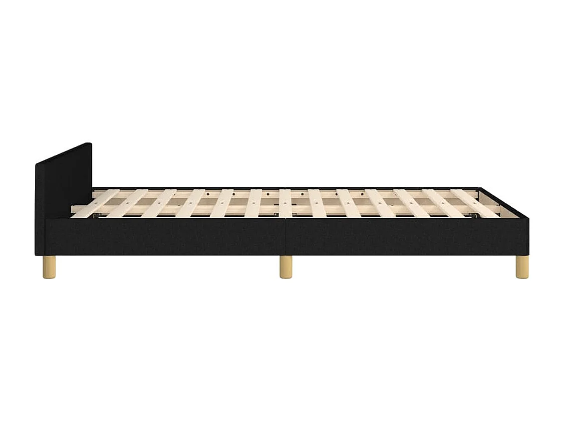 Lit simple | Lit adulte, enfant | Cadre de lit noir 120x190 cm tissu