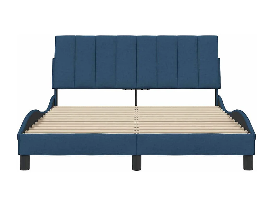 Letto per adulti | Letto matrimoniale | Giroletto senza Materasso Hanko Blu 140x200 cm in Tessuto