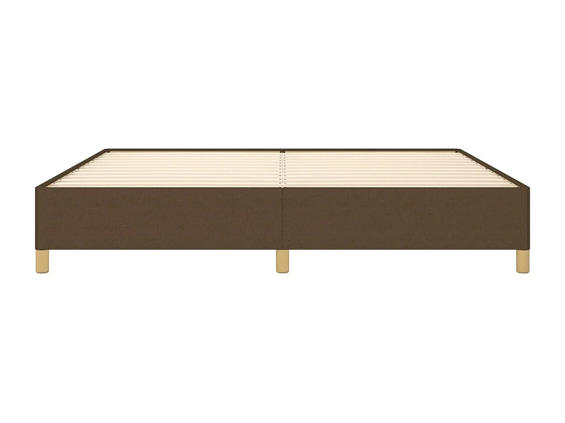 Lit double | Lit adulte | Cadre de lit marron foncé 200x200 cm tissu