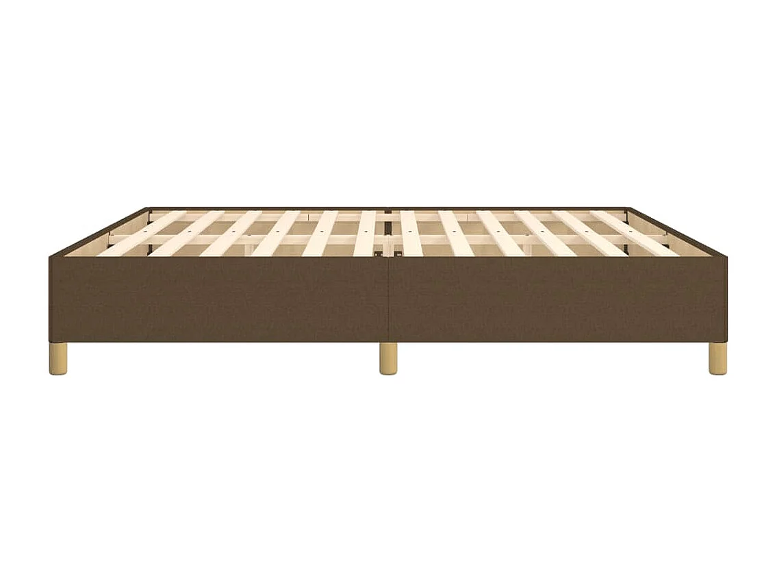 Lit double | Lit adulte | Cadre de lit marron foncé 200x200 cm tissu