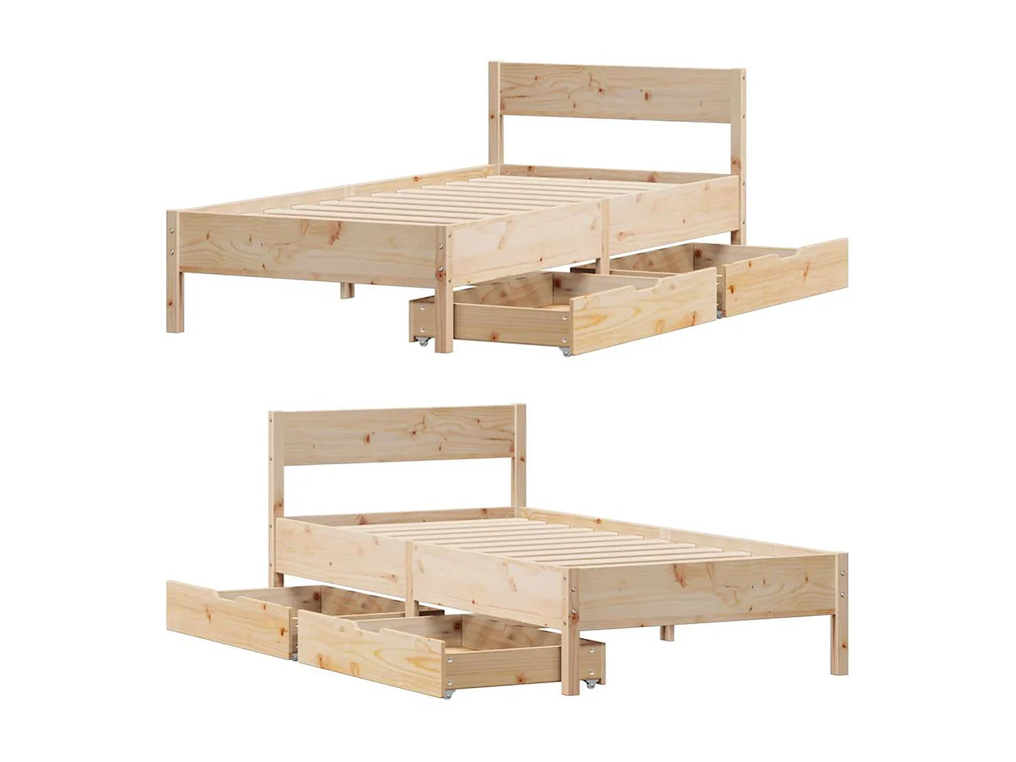 Lit simple | Lit adulte, enfant | Cadre de lit 75x190 cm bois de pin massif