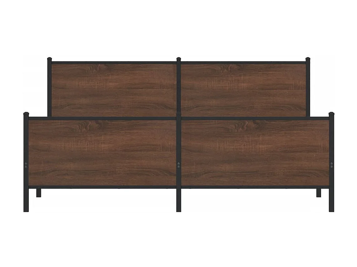 Letto per adulti | Letto matrimoniale | Giroletto senza Materaso in Metallo Rovere Marrone 183x213 cm
