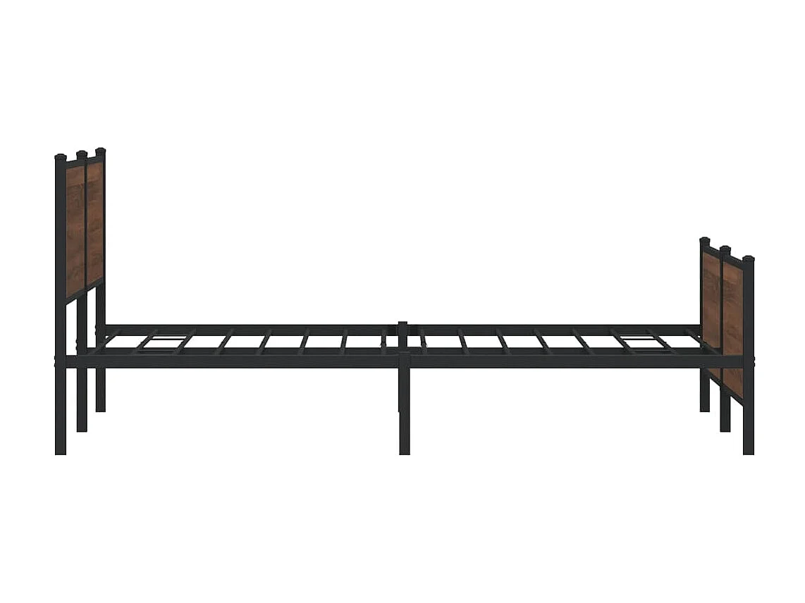 Bedframe | Tweepersoonsbed zonder matras metaal bruin eikenkleur 183x213 cm