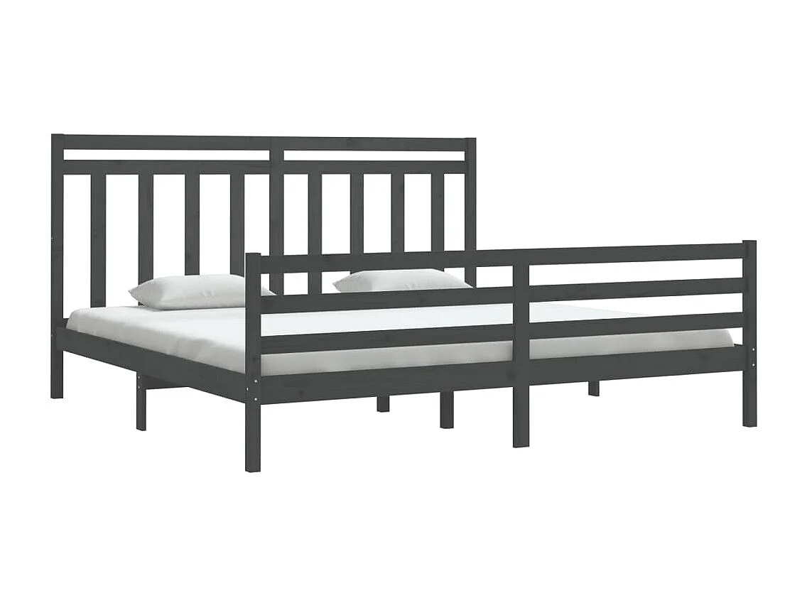Bedframe | Tweepersoonsbed massief hout grijs 200x200 cm