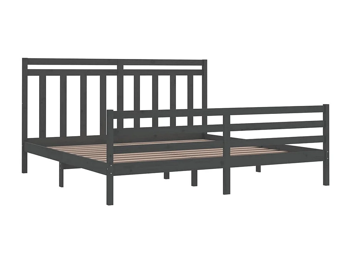 Bedframe | Tweepersoonsbed massief hout grijs 200x200 cm