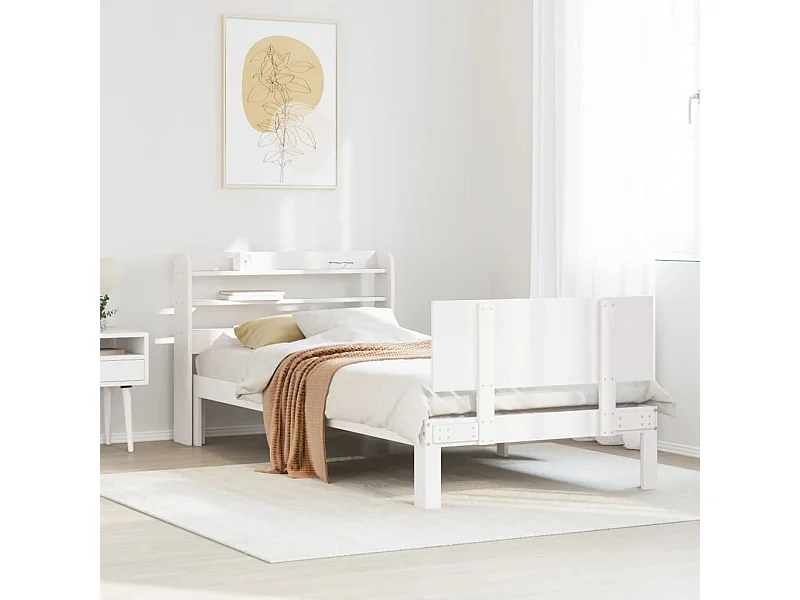 Letto per adulti | Letto singolo | Giroletto con Testiera senza Materasso Bianco 100x200 cm