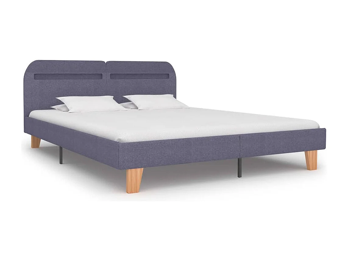 Lit double | Lit adulte | Cadre de lit avec LED gris clair tissu 160x200 cm