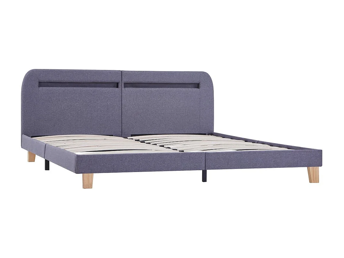 Lit double | Lit adulte | Cadre de lit avec LED gris clair tissu 160x200 cm