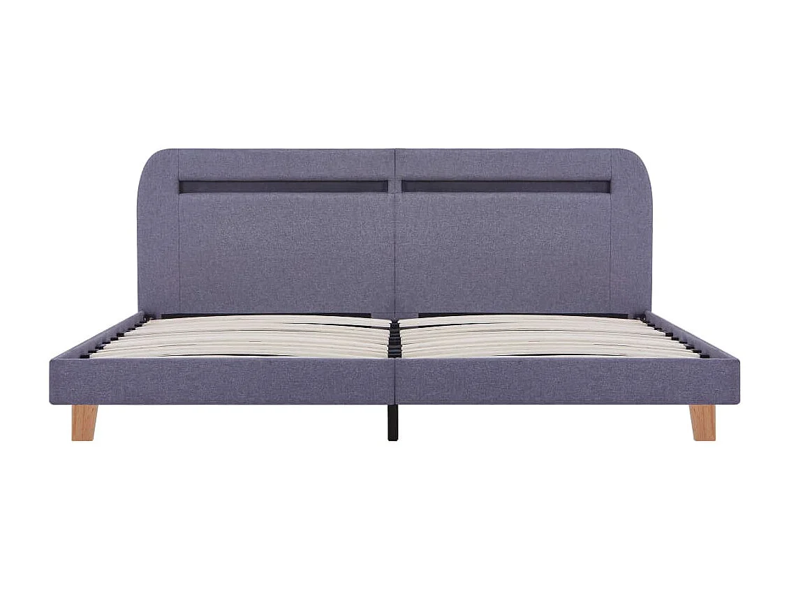Lit double | Lit adulte | Cadre de lit avec LED gris clair tissu 160x200 cm
