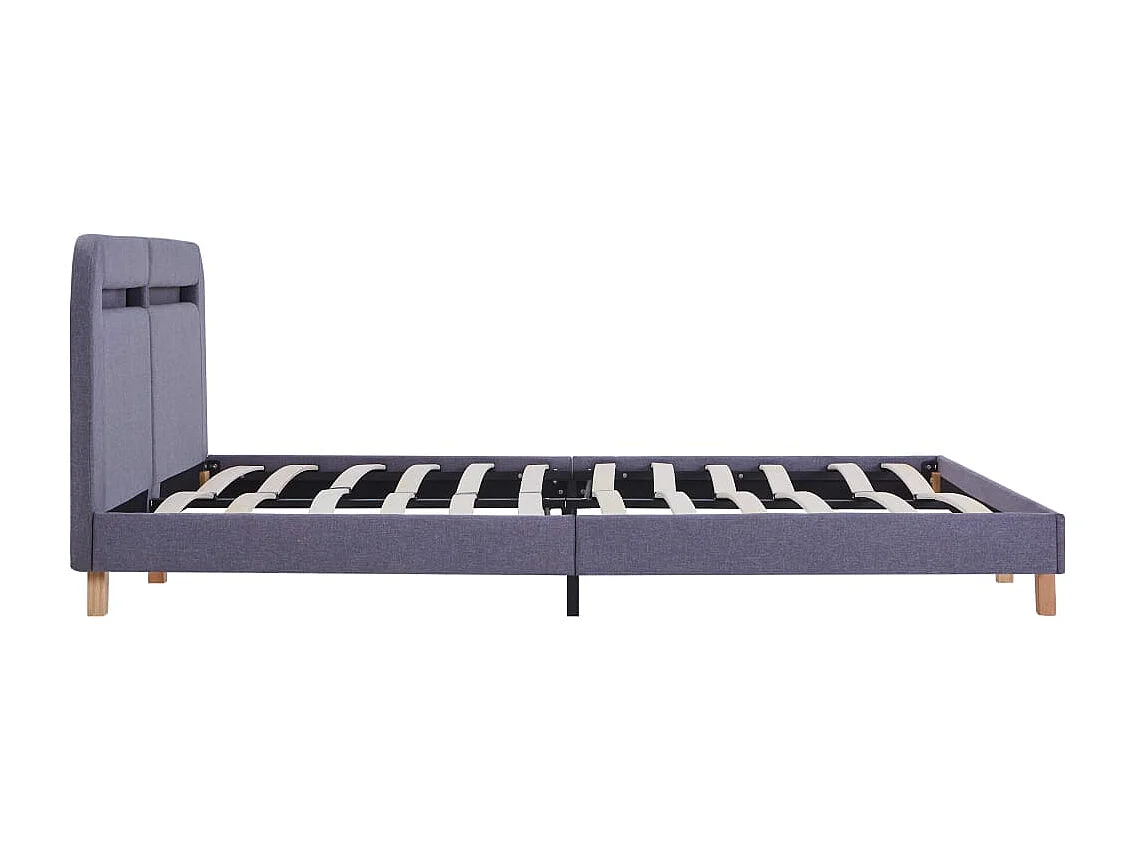 Lit double | Lit adulte | Cadre de lit avec LED gris clair tissu 160x200 cm