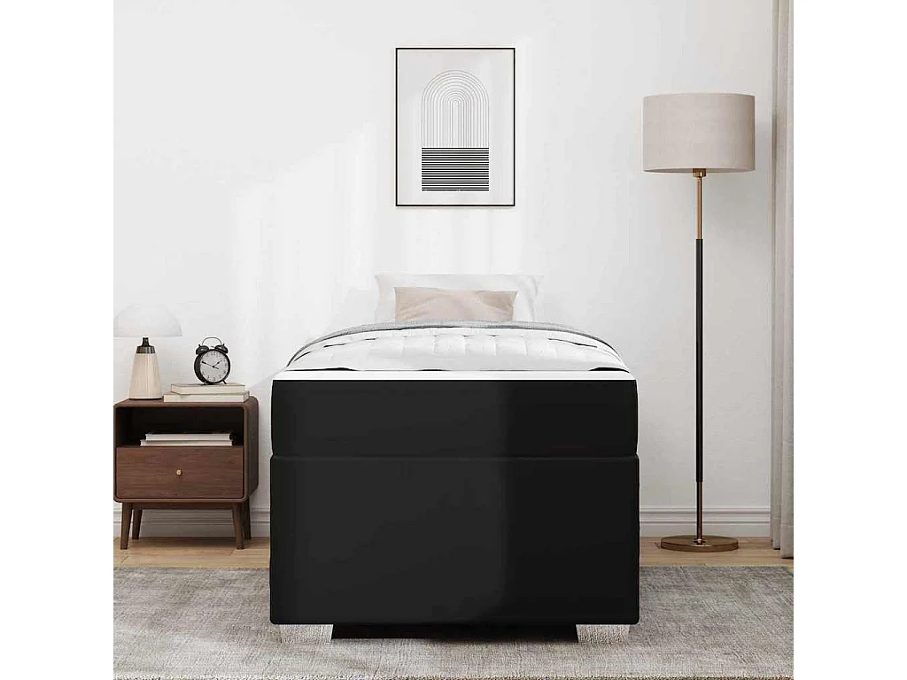 Lit simple | Lit adulte, enfant | Cadre de lit Noir 80x200 cm Faux cuir