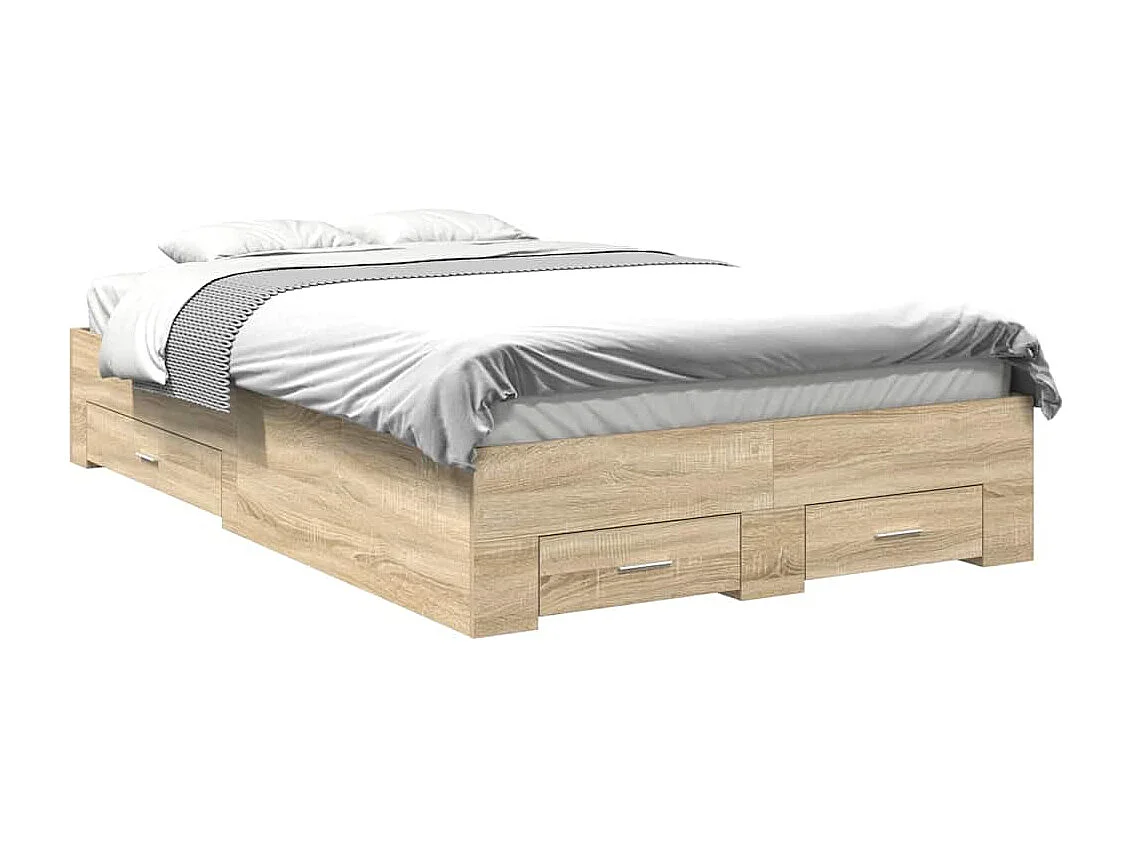 Lit simple | Lit adulte, enfant | Cadre de lit Marron 120x200 cm Bois d'ingénierie