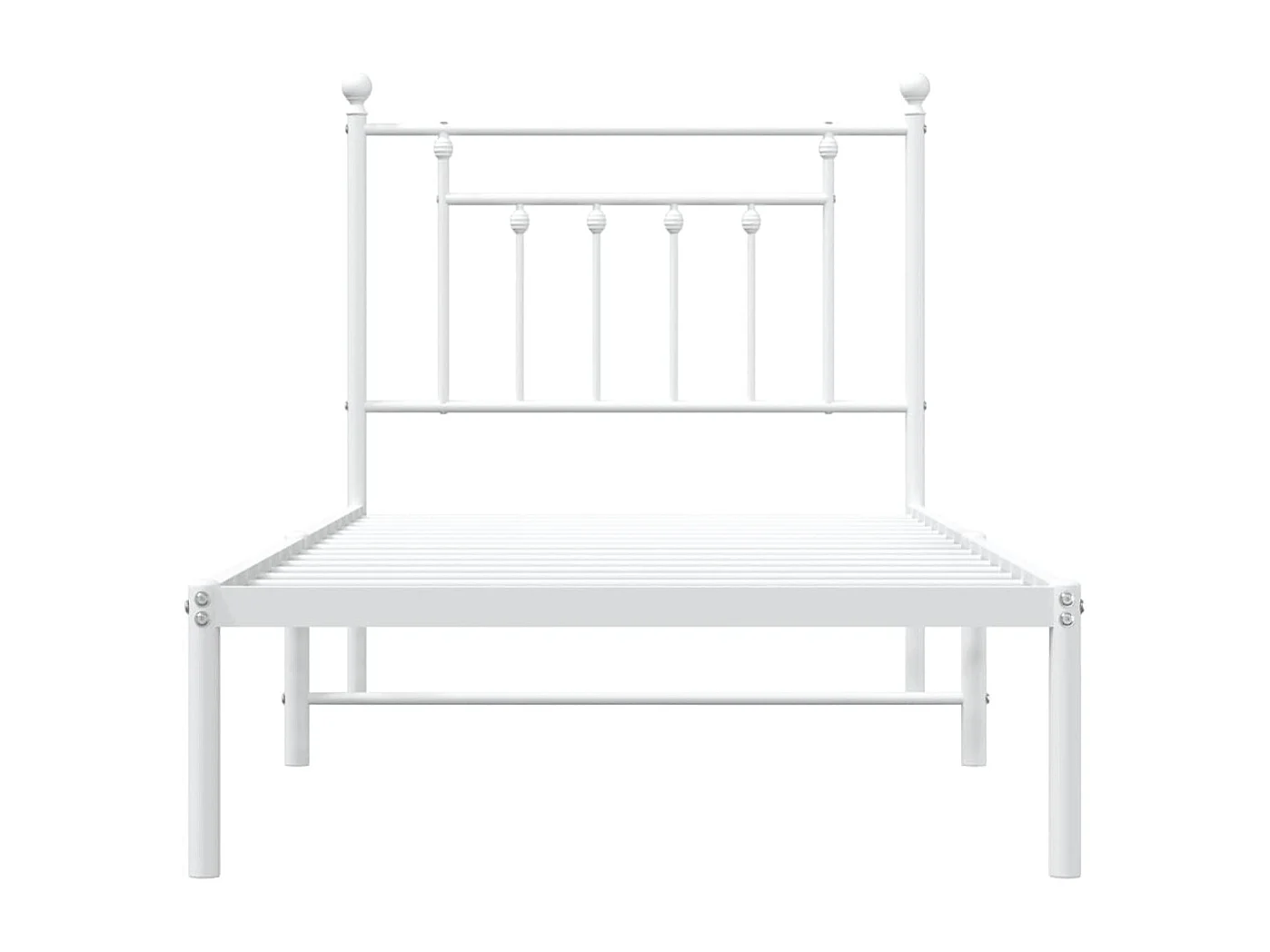 Lit simple | Lit adulte, enfant | Cadre de lit métal avec tête de lit blanc 80x200cm