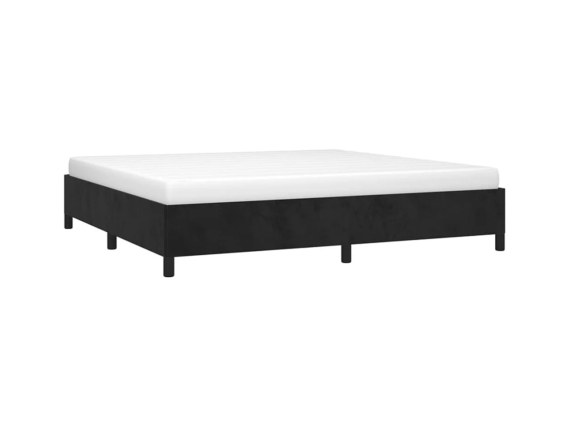 Lit double | Lit adulte | Cadre de lit noir 200x200 cm velours