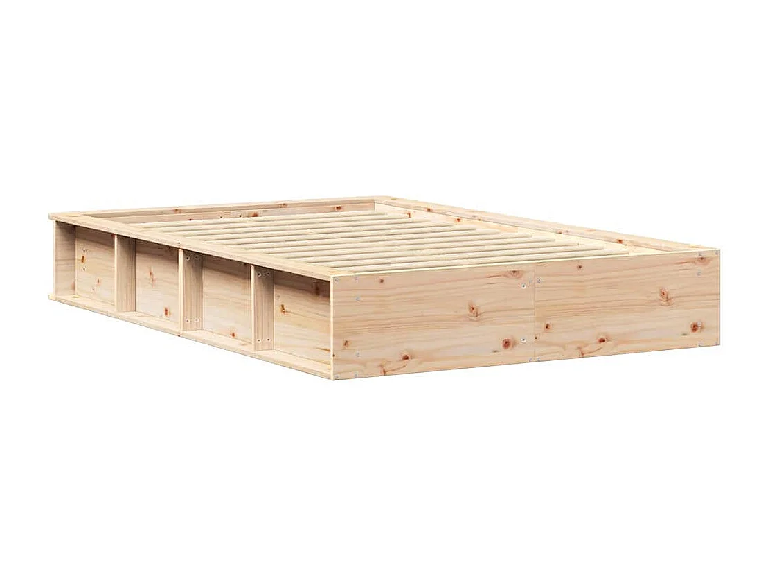 Lit simple | Lit adulte, enfant | Cadre de lit avec stockage Marron 120x200 cm bois