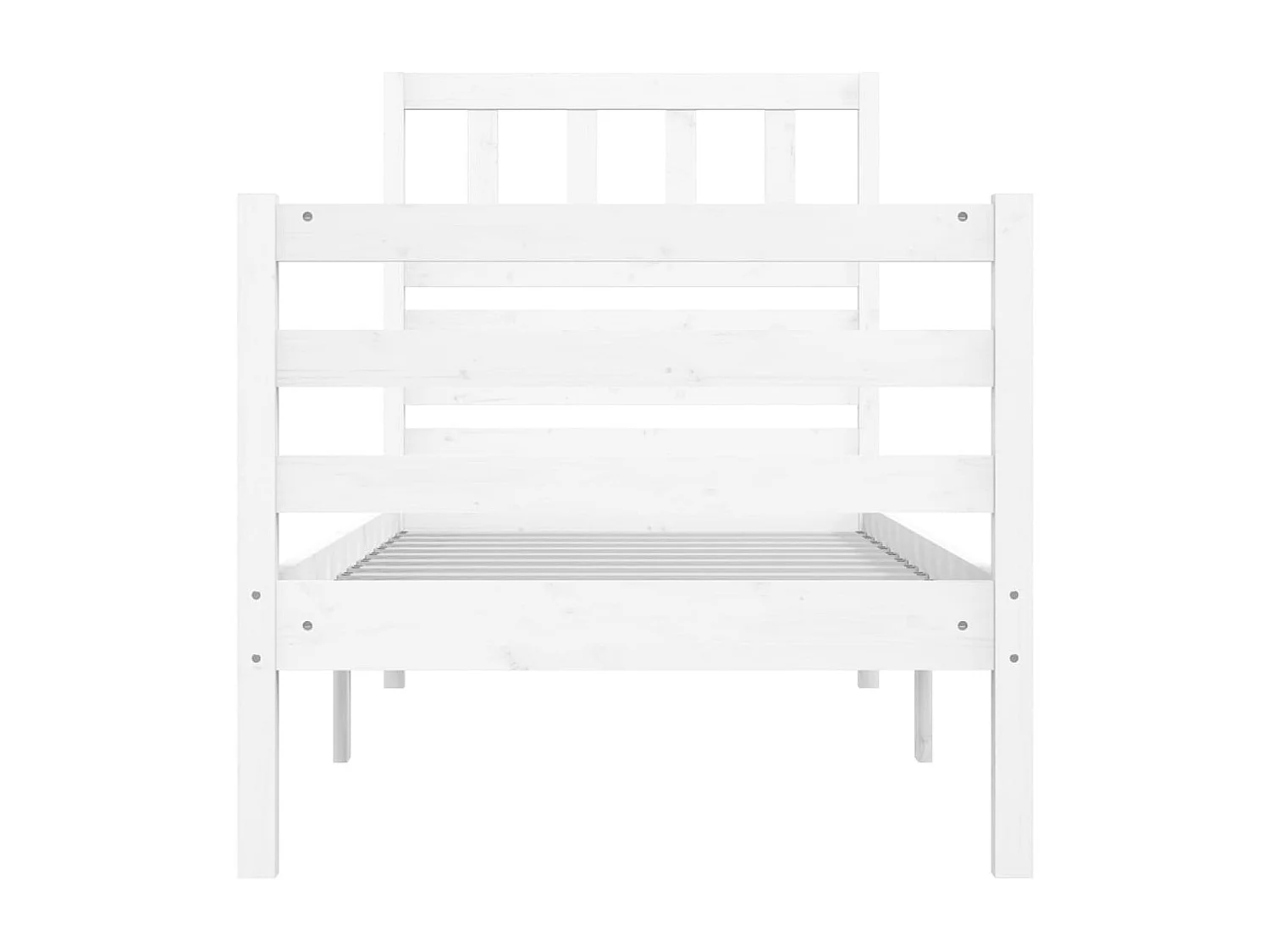 Lit simple | Lit adulte, enfant | Cadre de lit blanc 75x190 cm bois massif