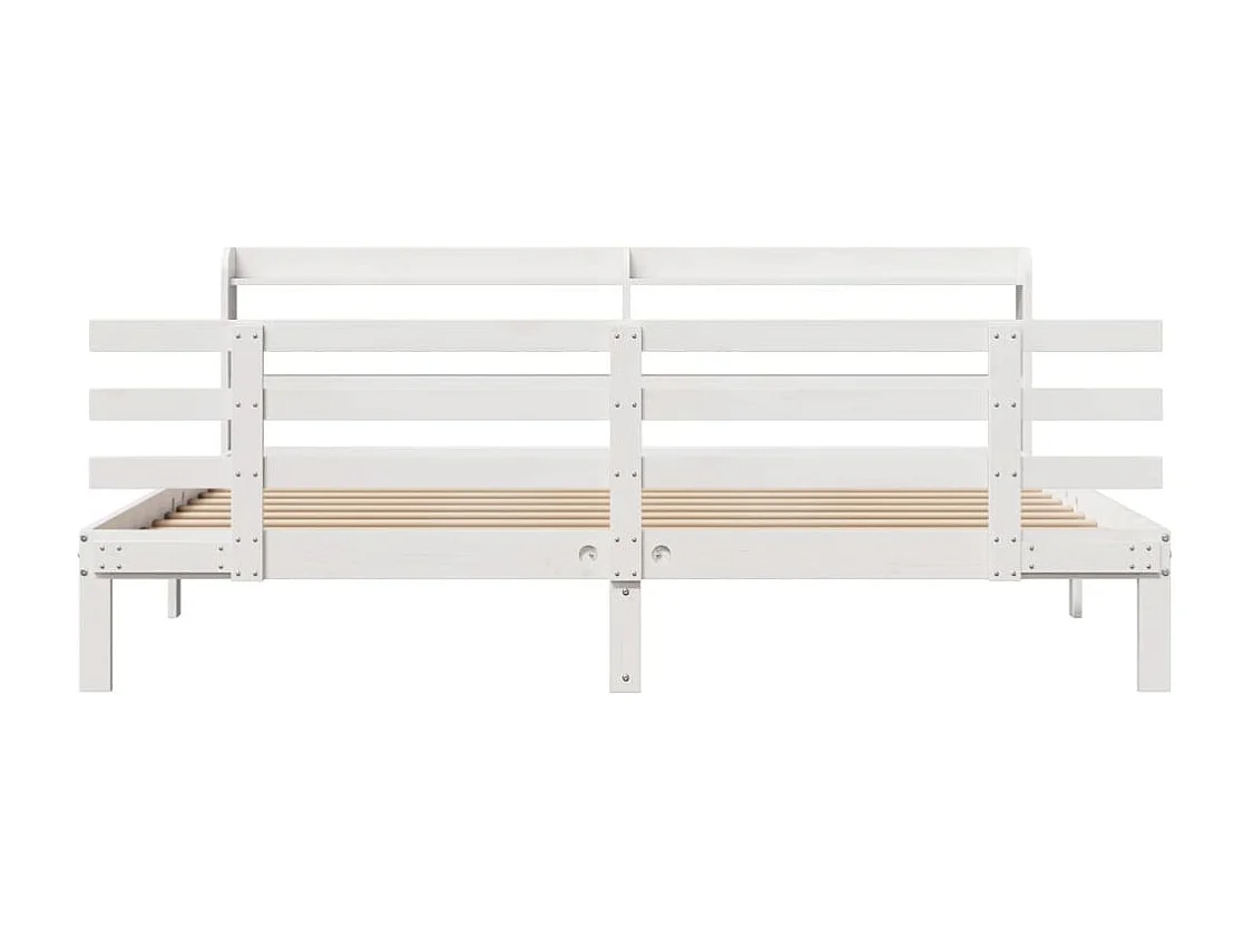 Letto per adulti | Letto matrimoniale | Giroletto con Testiera senza Materasso Bianco 180x200 cm