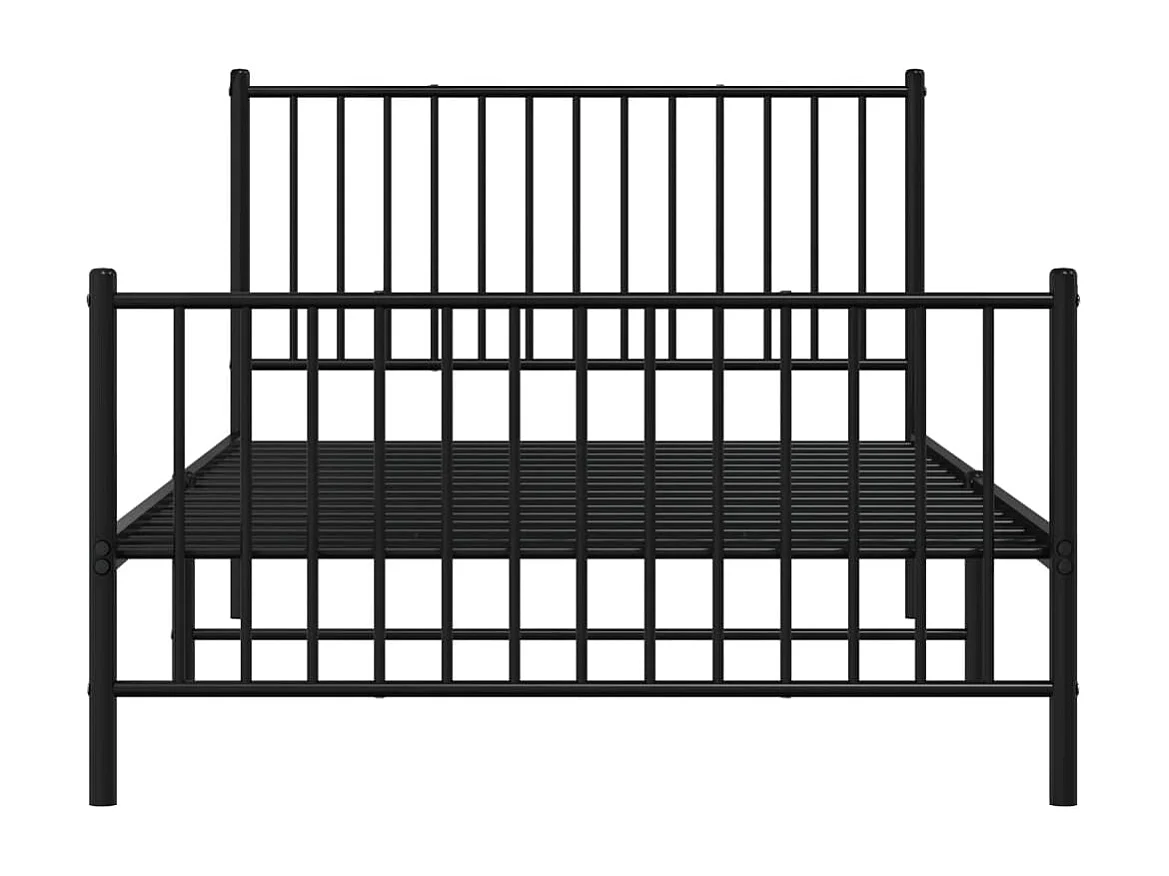 Lit simple | Lit adulte, enfant | Cadre de lit métal avec pied de lit noir 107x203cm