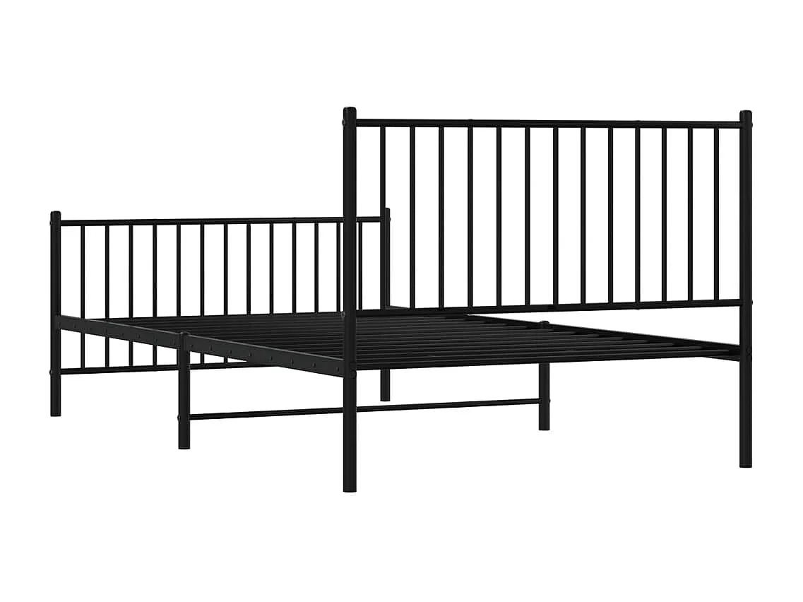 Lit simple | Lit adulte, enfant | Cadre de lit métal avec pied de lit noir 107x203cm