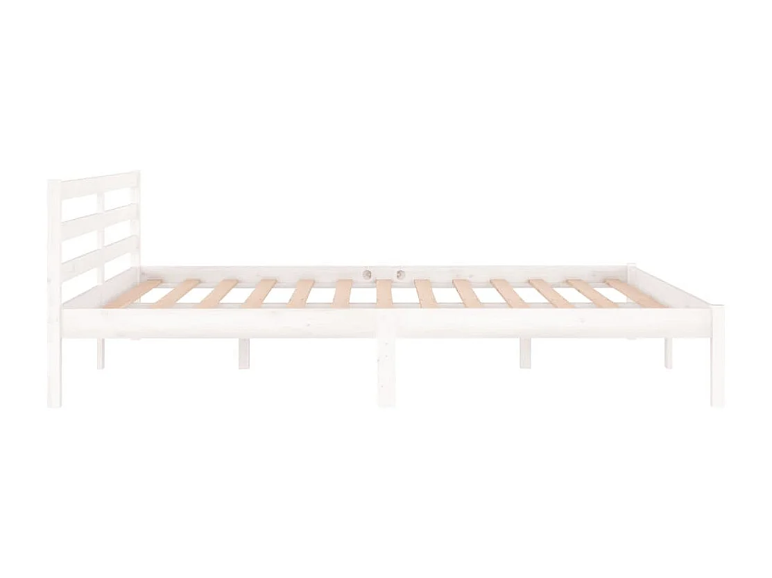 Lit double | Lit adulte | Cadre de lit bois de pin massif 160x200 cm blanc