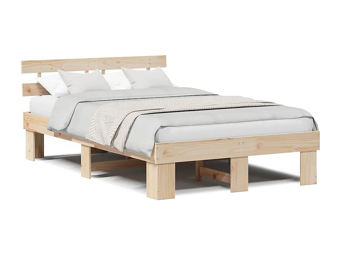 Lit simple | Lit adulte, enfant | Cadre de lit Marron 120x200 cm Bois de pin massif